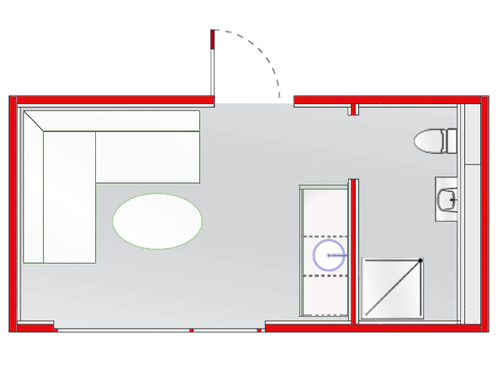konteinerio „mobile lounge“ schema
