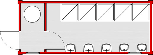 sanitarinis konteineris „basic line dušų– praustuvių” | schema